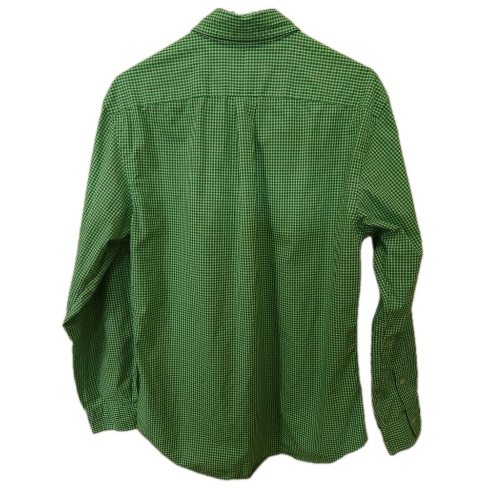 Polo Ralph Lauren Men Large L Slim Fit Gingham Button Down Shirt Green Cotton - Picture 4 of 9